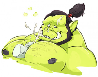 beard black_hair bodily_fluids cum cum_on_face cumshot disembodied_penis duo ear_piercing ejaculation facial_hair front_view genital_fluids genitals green_body green_skin hair hairy heart_symbol humanoid_genitalia humanoid_penis looking_at_genitalia looking_at_penis male muscular muscular_male nipples not_furry orgasm pecjob pecs penis piercing ponytail sex simple_background smile solo_focus teeth topknot tusks white_background white_penis haps humanoid orc
