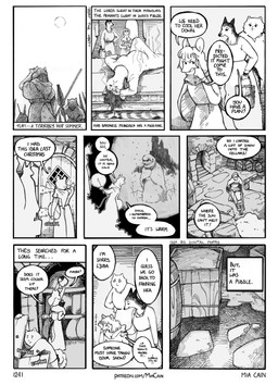 ambiguous_gender anthro barrel bodily_fluids carrying_another castle cellar cloak clothed clothed_ambiguous clothed_anthro clothed_female clothing crying dialogue door female fully_clothed fully_clothed_ambiguous fully_clothed_anthro fully_clothed_female fur group hair hand_on_shoulder heat_(temperature) holding_object holding_torch inside looking_at_another lying medieval onomatopoeia outside overheated piggyback searching snow sound_effects speech_bubble standing sun tail tears text torch walking wheelbarrow winter mia_cain freiin_franzesca_ostermunzer ljuba snjeza vesna_(mia_cain) ambiguous_species canid canine canis felid feline lynx mammal mouse murid murine rodent wolf absurd_res artist_name comic english_text hatching_(art) hi_res monochrome shaded url