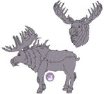 antlers armor bony_armor fangs hooves horn spikes spots strag teeth venomous hyperchibiabsol cervine deer elk mammal moose new_world_deer species absurd_res concept_art hi_res