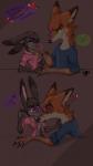 anthro clothed clothing duo female fur green_eyes male purple_eyes size_difference rarewhoroastbeast_(artist) disney zootopia judy_hopps nick_wilde canid canine fox lagomorph leporid mammal rabbit red_fox true_fox 9:16 hi_res