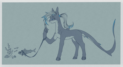 blue_eyes cellphone collar electronics female feral flip_phone hair holding_object hooves leash looking_at_object looking_at_phone phone ponytail simple_background solo tail white_hair stray_prey hasbro my_little_pony fan_character lacera_viscera anthozoan aquatic cnidarian coral equid equine fish horse hybrid mammal pony shark 2026 absurd_res digital_drawing_(artwork) digital_media_(artwork) hi_res
