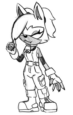 5_fingers bangs belt boots bottomwear cargo_pants clothing collar elbow_pads eyelashes eyes_closed female fingerless_gloves fingers footwear gesture gloves hair hair_over_eye hand_gesture handwear pants pencil_sketch ponytail shoes solo thumbs_up wispon tamelbrun_(artist) idw_publishing sega sonic_the_hedgehog_(comics) sonic_the_hedgehog_(idw) sonic_the_hedgehog_(series) lanolin_the_sheep_(sonic) whisper_the_wolf canid canine canis mammal wolf monochrome