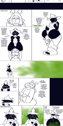 anthro antlers big_butt biped book bulge butt cloak clothing dominant dominant_femboy dominant_male duo eyes_closed eyewear facesitting fart fart_cloud fart_fetish fart_torture farting_on_another farting_on_face female femboy fingertips_touching flattened glasses green_fart_cloud hair hat headgear headwear horn inanimate_transformation legwear living_chair long_hair loose_feather magic magic_user male male/female one_piece_sweater paralysis permanent_transformation questionable_consent quill rumbling_stomach scarf sitting sitting_on_another sleeveless_clothing spell submissive submissive_female sweater thigh_highs topwear transformation turtleneck wearing_glasses writing_text ti-ling deltarune undertale_(series) noelle_holiday ralsei deer mammal new_world_deer reindeer absurd_res comic digital_media_(artwork) hi_res