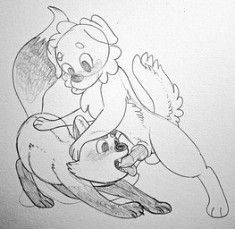 ambiguous_gender animal_genitalia balls belly black_paws blep blush blush_lines bubble_butt butt circle_eyebrows claws cock_in_face curious duo eyebrows fellatio feral feral_on_feral feral_penetrated floppy_ears genitals knot knotted_penis male male/ambiguous male/male oral paws penetration penile penile_penetration penis penis_on_mouth pupils raised_tail round_ears sex small_paws tail teeth tongue tongue_out young hotpuppi cranberry_(hotpuppi) dandelion_(hotpuppi) foxcub bird_dog canid canine canis domestic_dog fox golden_retriever hunting_dog mammal retriever absurd_res hi_res monochrome