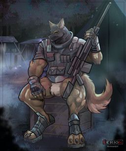 anthro army army_clothing army_outfit army_uniform balaclava barazoku bedroom_eyes biceps big_muscles black_balaclava black_clothing black_mask bottomless bottomless_anthro bottomless_male box brown_body brown_fur bulletproof_vest camo camo_clothing camo_gloves camo_handwear camo_print camo_shirt camo_topwear camo_vest claws clothed clothing container crate dominant dominant_anthro dominant_male flirting flirting_look flirting_with_viewer fog foggy_background footwear fur gloves green_clothing green_footwear green_gloves green_handwear green_shirt green_shoes green_topwear green_vest gun handwear holding_gun holding_object holding_ranged_weapon holding_rifle holding_shotgun holding_weapon inviting inviting_to_sex inviting_viewer looking_at_viewer male manly mask masked_male military military_clothing military_gloves military_uniform military_vest muscular muscular_anthro muscular_arms muscular_male muscular_thighs narrowed_eyes night offering_sex offering_to_viewer outside pattern_clothing pattern_gloves pattern_handwear pattern_shirt pattern_topwear pattern_vest plant presenting presenting_body presenting_crotch ranged_weapon rifle seducing_viewer seductive shirt shoes shotgun showing_off_muscles sitting sitting_on_crate soldier solo spread_legs spreading tactical tactical_gear tactical_gloves tactical_load_carring_vest tactical_pants tail tent thick_arms thick_thighs thug toeless_footwear toeless_shoes topwear tough_guy tree uniform vest warrior weapon wearing_mask lerionproject canid canine canis mammal wolf hi_res
