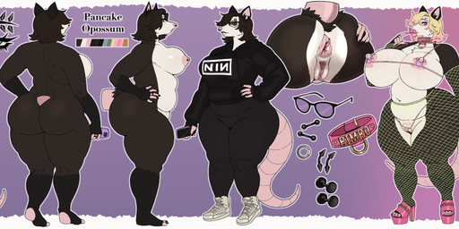 anal_piercing anthro anus barcode barcode_tattoo belly big_anus big_breasts big_butt big_tail bikini bimbo_collar bimbofication black_claws blonde_hair blue_eyes bottomwear breasts brown_body brown_fur brown_hair butt cellphone claws clothed clothing collar electronics eyebrow_piercing eyeliner eyewear facial_piercing female fishnet_clothing footwear front_view fully_clothed fupa fur glasses hair high_heels hoodie huge_breasts huge_butt huge_hips huge_thighs hyper hyper_breasts hyper_butt hyper_hips lips makeup medium_hair micro_bikini multicolored_body nipple_piercing nipples nose_piercing nose_ring nude pants phone piercing pink_tail pubic_stubble rear_view ring ring_piercing septum_piercing septum_ring shoes side_view slightly_chubby sneakers solo swimwear tail tattoo thick_lips thick_thighs topwear two-piece_swimsuit two_tone_body white_body white_fur wide_hips yoga_pants thatsexdog nine_inch_nails pancake_(pancake) american_opossum mammal marsupial virginia_opossum hi_res