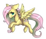 blue_eyes closed_smile feathered_wings feathers female feral glistening glistening_eyes hair mouth_closed pink_hair pink_tail side_view simple_background smile solo tail white_background wings yellow_body yellow_wings milk-jug friendship_is_magic hasbro my_little_pony mythology fluttershy_(mlp) equid equine mammal mythological_creature mythological_equine pegasus