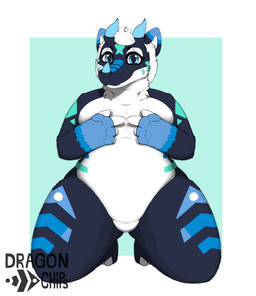 aged_up ambiguous_gender anthro biped breasts clothed clothing facial_markings featureless_crotch female fingerless_(marking) fingerless_gloves_(marking) front_view gloves_(marking) hand_on_breast head_markings index_to_index kneeling markings non-mammal_breasts nude overweight overweight_anthro overweight_female simple_background slightly_chubby smile solo thick_thighs topless dragonchips mythology dragon mythological_creature mythological_scalie scalie 2026 absurd_res digital_media_(artwork) hi_res
