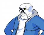 1_eye anterior_nasal_aperture bone clothing frown hands_on_hips hoodie humor looking_at_viewer male not_furry parody simple_background skeleton skull solo topwear white_background unknown_artist adult_swim aqua_teen_hunger_force cartoon_network undertale undertale_(series) carl_brutananadilewski sans_(undertale) animated_skeleton humanoid undead 2015 crossover lol_comments meme reaction_image