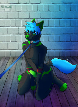 animal_genitalia animal_penis anthro aroused balls big_butt black_body black_fur blue_eyes blue_hair bodily_fluids butt canine_genitalia canine_penis collar erection femboy fur genitals hair kneeling leash leash_pull leashed_collar male naughty_face nude penis photo_background saliva saliva_on_tongue solo primehunterwolf wileywaley canid canine canis mammal wolf 2022 digital_media_(artwork) hi_res photography_(artwork)