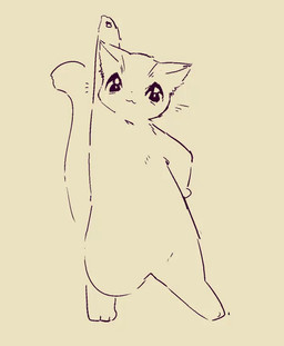 ambiguous_gender blinking dancing daww fue looking_at_viewer one_eye_closed open_mouth pawpads paws semi-anthro simple_background solo standing tail whiskers wink winking_at_viewer olyester domestic_cat felid feline felis mammal 2022 2d_animation animated frame_by_frame loop