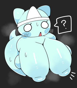 accessory anthro areola big_breasts big_nipples blue_body blush blush_lines blush_stickers bodily_fluids breasts eyelashes female front_view grey_background holding_breast huge_breasts huge_nipples monotone_body musk nipples nude o_o open_mouth question_mark simple_background solo sweat tail ebi10000000000 domestic_cat felid feline felis mammal 2025 absurd_res digital_drawing_(artwork) digital_media_(artwork) hi_res