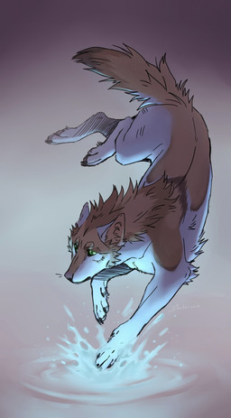 4_toes ambiguous_gender brown_body brown_fur feet feral fur gradient_background paws quadruped simple_background solo toes white_body white_fur year akella-yukami canid canine canis domestic_dog mammal 2018 dated digital_drawing_(artwork) digital_media_(artwork) hi_res shaded signature