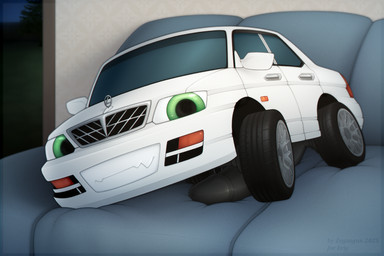 car furniture genitals green_eyes headlight lying_on_sofa machine male on_sofa penis smile sofa solo vehicle wheel white_body zegzagun lexus_(car) dire_car dire_machine dire_vehicle living_car living_machine living_vehicle 3:2 hi_res