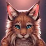 ambiguous_gender anthro blue_eyes pink_nose solo whiskers goldendruid felid feline lynx mammal 1:1 2017 watermark