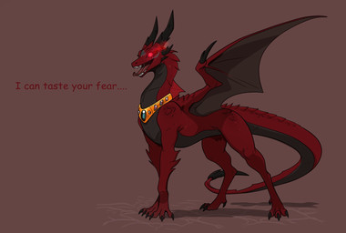 all_fours bodily_fluids bracelet dialogue fangs female feral glowing glowing_eyes horn jewelry red_eyes saliva solo tail teeth text tongue wings apollyondragon mythology lilith_(apollyondragon) dragon mythological_creature mythological_scalie scalie 2025 better_version_at_source bust_portrait digital_media_(artwork) english_text hi_res portrait signature