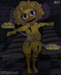 anthro blonde_hair breasts camera_view clothed clothing detailed_background female hair looking_at_viewer machine nipples partially_clothed pink_eyes ruined_makeup solo text torn_clothing yellow_body yerolay five_nights_at_freddy's five_nights_at_freddy's_2 scottgames withered_chica_(fnaf) animatronic avian bird chicken galliform gallus_(genus) phasianid robot ruined_clothing digital_drawing_(artwork) digital_media_(artwork) hi_res translated