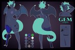 abstract_background anthro areola bat_wings belt bird_cage blue_body blue_wings branded breasts burn_scar color_swatch cutie_mark ear_tuft eyelashes female front_view genitals green_eyes green_hair green_tail hair horn lifting_hair long_tail mechanical_leg membrane_(anatomy) membranous_wings name_drop nipples nude plump_labia pupils purple_areola purple_nipples purple_pussy pussy rear_view scar slit_pupils solo tail tuft unicorn_horn wings sadflowerhappy hasbro my_little_pony fan_character gem_(ballad) avian bat_pony bird equid mammal absurd_res hi_res model_sheet