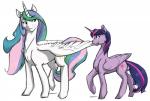 cutie_mark duo female feral horn simple_background white_background wings geomancing friendship_is_magic hasbro my_little_pony mythology princess_celestia_(mlp) twilight_sparkle_(mlp) equid equine mammal mythological_creature mythological_equine winged_unicorn 2017 hi_res