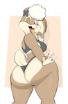 anthro big_butt bra brown_body brown_fur butt candy clothed clothing colored_edge_bra colored_edge_panties colored_edge_underwear dessert female food fur grey_bra grey_clothing grey_panties grey_underwear huge_butt lollipop looking_back multicolored_body multicolored_fur one_eye_closed panties simple_background smile solo tan_body tan_fur training_bra two_tone_body two_tone_fur underwear wink usnarbit calvin_klein warner_brothers lagomorph leporid mammal rabbit 2023 hi_res