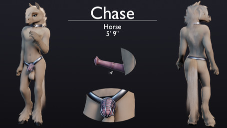 animal_genitalia animal_penis anthro balls bedroom_eyes butt chastity_cage chastity_cage_only chastity_device chastity_device_only equine_genitalia equine_penis erection fingers flaccid fur genitals hair half-closed_eyes hooves looking_at_viewer male narrowed_eyes nude penis rear_view seductive simple_background smile solo standing stated_height stated_penis_size stated_species submissive submissive_male tail text wearing_chastity_cage wearing_chastity_device ruaidri chase_(ruaidri) equid equine horse mammal 16:9 2022 3d_(artwork) character_name digital_media_(artwork) english_text hi_res model_sheet translated widescreen