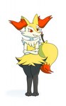 ambiguous_gender smile solo standing justablank nintendo pokemon braixen generation_6_pokemon pokemon_(species) hi_res