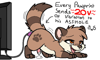 anal bodily_fluids brown_body brown_fur cum dildo feral fur genital_fluids long_tail male markings mascot orange_eyes profanity sex_toy short_stack striped_markings striped_tail stripes tail tail_markings text vibrator xenoyia maple_(pawprint.ing) gulonine mammal marten mustelid musteline pine_marten 5:3 aliasing digital_media_(artwork) english_text low_res oekaki pawprint.ing_(artwork)