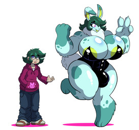 4_fingers anthro areola before_and_after big_breasts bottomwear breast_expansion breasts bulge clothing detailed_bulge expansion female fingers footwear fti_transformation gender_transformation genital_growth genital_outline green_body green_hair growth gynomorph hair hoodie huge_breasts human_to_anthro intersex mind_control muscle_growth muscular muscular_gynomorph muscular_intersex on_one_leg open_mouth pants penis_growth penis_outline shoes simple_background smile solo species_transformation spiral spiral_eyes standing topwear transformation wide_hips grepstrash felid human lagomorph leopard leporid mammal pantherine rabbit 2020 absurd_res hi_res