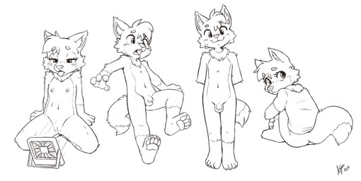 4_fingers 4_toes anthro arm_support arm_tuft balls blush blush_lines bodily_fluids bottomless bottomless_anthro bottomless_female butt cheek_tuft claws clothed clothing cooling_off dipstick_tail duo facial_tuft fan_(object) feet female female_anthro finger_claws fingers flaccid flat_chested foreskin front_view frown genitals gloves_(marking) half-closed_eyes hands_behind_back hands_on_ground head_tilt head_tuft inner_ear_fluff kneeling leg_markings looking_at_viewer looking_back looking_back_at_viewer looking_pleasured male male_anthro markings narrowed_eyes navel neck_tuft nipples nude nude_anthro nude_female nude_male open_mouth pawpads penis plantigrade_pawpads rear_view seiza shirt shirt_only shoulder_tuft sitting smile smiling_at_viewer socks_(marking) spread_legs spreading standing sweat sweaty_body t-shirt t-shirt_only tail tail_markings text tiptoes toe_claws toes tongue tongue_out topwear topwear_only tuft unretracted_foreskin vulva young young_anthro young_female young_male ajin rocky_(ajin) sierra_(ajin) canid canine canis mammal wolf 2026 absurd_res artist_name black_and_white dated digital_drawing_(artwork) digital_media_(artwork) hi_res monochrome multiple_images sketch widescreen