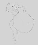 >:3 anthro anthro_pred arms_bent belly_slap big_breasts biped breasts butt_tuft closed_smile clothed clothed_anthro clothed_female clothing exposed_belly female female_anthro female_pred floating_whiskers fully_inside grey_background legwear looking_at_belly looking_at_own_belly looking_at_self looking_down looking_down_at_belly looking_down_at_self monotone_background motion_lines mouth_closed navel path_lines pointy_ears prick_ears same_size_vore short_sleeves simple_background slap slapping_own_belly slapping_self smile soft_vore solo standing thigh_highs tight_thigh_highs topwear tuft unseen_prey vore tcsrjx emily_(tcsrjx) domestic_cat felid feline felis mammal 2024 digital_drawing_(artwork) digital_media_(artwork) english_description full-length_portrait greyscale monochrome portrait sketch female_(lore)