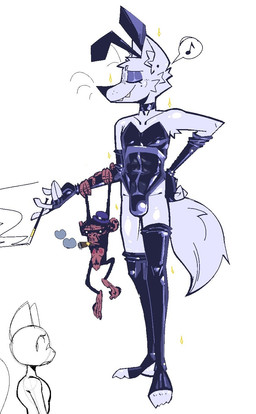 anthro arm_warmers armpit_hair armpit_tuft armwear black_nose body_hair bowler_hat bulge cigar cigar_in_mouth cigarette cigarette_holder clothing duo fake_ears fake_rabbit_ears femboy footwear fox_tail fur genitals hat headgear headwear holding_cigarette holding_object legwear leotard male micropenis nipples object_in_mouth penis playboy_bunny playboy_costume playboy_outfit playboy_suit slim small_penis smoking socks stirrup_socks thigh_highs whiskers white_body white_fur xexeezy saint_(xexeezy) canid canine fox haplorhine mammal monkey primate hi_res