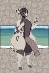 anthro beach big_butt big_penis butt clothing electronics femboy genitals highlights_(coloring) hooves huge_butt huge_penis male mouthless multi_tail one-piece_swimsuit penis phone sling_bikini solo swimwear tail thick_thighs yellow_eyes freepancakes nintendo pokemon io_(sparkwelkin) arthropod generation_5_pokemon pokemon_(species) scolipede 2025 hi_res monochrome nonbinary_(lore)
