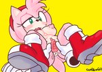 amy_rose anthro areola boots breasts clothing coolblue duo eulipotyphlan female footwear fur genitals hair hedgehog humanoid mammal nipples pink_areola pink_body pink_fur pink_hair pink_nipples pussy sega short_hair solo_focus sonic_the_hedgehog_(series) spread_pussy spreading