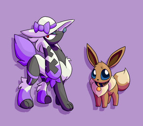after_transformation black_body black_fur brown_body brown_fur clothing collar duo ex-human female feral forced forced_transformation fur hat headgear headwear mane pokemon_transformation simple_background tan_body tan_fur transformation white_body white_fur willing_transformation roomwithavoid nintendo pokemon debutante_trim_furfrou eevee furfrou generation_1_pokemon generation_6_pokemon pokemon_(species) hi_res story story_in_description