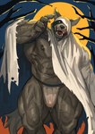 abs anthro areola barazoku big_bulge big_muscles bodily_fluids bulge claws cloak clothed clothing costume drooling front_view full_moon fur genital_fluids ghost_costume holidays hood huge_bulge huge_muscles jockstrap kemono licking licking_lips licking_own_lips looking_at_viewer male manly moon muscular muscular_anthro muscular_male navel night nipples obliques open_mouth open_smile outside pecs plant precum precum_through_clothing precum_through_jockstrap precum_through_underwear quads saliva saliva_string self_lick serratus sky smile solo standing teeth thick_arms thick_thighs tongue tongue_out topless topless_anthro topless_male tree tuft underwear vein veiny_muscles wet wet_clothing traver009 halloween mythology canid canine canis mammal mythological_canine mythological_creature werecanid werecanine werecreature werewolf wolf 2024 absurd_res hi_res