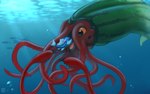 duo female feral food fruit hug male male/female melon plant playing stellfish tentacles underwater water shock_beast17 cephalopod coleoid decapodiform fish marine mollusk 16:10 widescreen