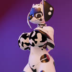 big_breasts black_nipples breast_expansion breasts clothing cow_costume expansion female growth nipples solo torn_clothing underwear fharen 101_dalmatian_street 101_dalmatians disney dizzy_(101_dalmatians) humanoid animated no_sound webm