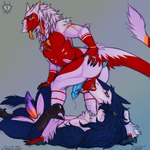 anthro ball_lick balls duo erection fellatio genitals licking male male/male oral penile sex tail tongue tongue_out ruttingstrap sergal 1:1 hi_res