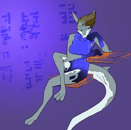anthro blue_eyes bodysuit breasts brown_hair claws clothed clothing evening_gloves female fully_clothed hair medium_breasts navel non-mammal_breasts skinsuit solo tight_clothing topazknight socket_(bluesxx) aquatic digital_creature fish shark