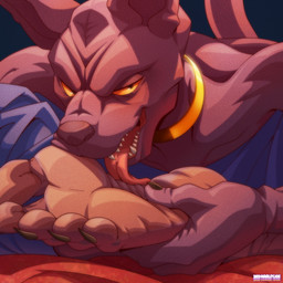 5_toes anthro auto_foot_lick claws feet foot_fetish foot_focus foot_lick foot_play humanoid_feet licking looking_at_viewer male plantigrade self_lick soles solo toe_claws toes tongue 3rdharleyjoe dragon_ball dragon_ball_super beerus 1:1 hi_res