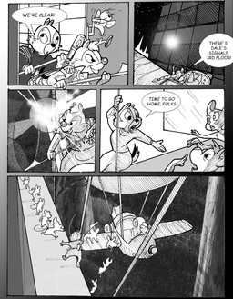 anthro balloon building clothing dialogue grass grin group inflatable light male photo_background plant rangerplane rangerwing rope scut_tail short_tail silhouette smile sweater tail text topwear tree turtleneck wince chris_fischer chip_'n_dale_rescue_rangers disney chip_(disney) dale_(disney) tammy_squirrel zipper_(cdrr) arthropod chipmunk fly_(animal) ground_squirrel insect mammal mouse murid murine rodent sciurid tree_squirrel english_text hi_res mixed_media monochrome photography_(artwork)