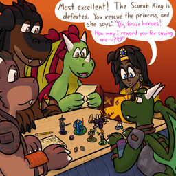 arm_tattoo armor black_hair brown_hair clothed clothing crown detailed_background dialogue dice ear_piercing ear_ring eyewear female feral fully_clothed furniture group hair hands_on_table headgear heart_symbol jewelry long_hair looking_at_another male mane miniatures narrowed_eyes neck_tattoo necklace piercing playing_game ring_piercing sitting smile sunglasses table tabletop_game tabletop_rpg tattoo text three-quarter_view tiara magnum_mk dungeons_and_dragons european_mythology hasbro mythology wizards_of_the_coast buffalo_(kink) dragon_lady_(magnum_mk) furrin_gok_(sona) ollie_(magnum_mk) russet_(tulipsanddragons) tutella_(magnum_mk) dragon human magical_creature mammal mythological_creature mythological_scalie scalie western_dragon 1:1 2025 digital_media_(artwork) english_text hi_res shaded soft_shading