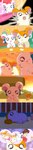 accessory blush bow_ribbon cage evening female group hair_accessory hair_bow hair_ribbon love male question_mark ribbons thinking thoughtful_expression twin_bows twin_hair_bows namanama hamtaro_(series) bijou_(hamtaro) hamtaro laura_haruna pashmina_(hamtaro) sandy_(hamtaro) avian bird cricetid golden_hamster hamster human mammal rodent absurd_res hi_res long_image tall_image