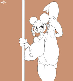 anthro areola bedroom_eyes big_breasts breasts erect_nipples eyelashes female flexible genitals grin half-closed_eyes huge_breasts hyper looking_at_viewer narrowed_eyes nipples non-mammal_breasts nude one_leg_up pole raised_leg seductive simple_background smile solo splits spread_legs spreading standing teeth thick_thighs vertical_splits vulva ber00 scalie_schoolie calli_(scalie_schoolie) amphibian frog scalie 2017 hi_res