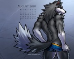 anthro athletic august_(month) biped blue_clothing blue_eyes blue_swimwear bulge butt calendar calendar_graphic claws clothed clothing clothing_pull fluffy fluffy_tail fur grey_body grey_fur humplex.com looking_at_viewer looking_back male multicolored_body multicolored_fur muscular muscular_anthro muscular_male partially_clothed pose rear_view scar simple_background solo speedo standing swimwear tail text topless two_tone_body two_tone_fur underwear underwear_down underwear_pull undressing white_body white_fur humbuged zulf canid canine canis mammal wolf 2009 5:4 pinup url