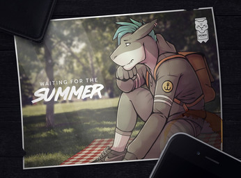 anchor_symbol anthro backpack blue_hair bottomwear clothed clothed_male clothing ear_piercing ear_ring eyebrow_piercing facial_piercing footwear fully_clothed fully_clothed_male grey_body grey_skin hair hand_on_chin hoodie looking_forward male photo_background piercing plant postcard ring_piercing shoes short_hair shorts sitting snaggle_teeth socks solo teeth text topwear tree white_body white_clothing white_footwear white_skin white_socks d3mo nike aquatic fish shark 2017 dated english_text photography_(artwork) signature