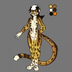 black_hair breasts female fur grey_background hair nipples nude orange_eyes scar simple_background solo white_hair yellow_body yellow_fur nat-cha jane_(gamerfox) cheetah felid feline king_cheetah mammal 1:1 absurd_res hi_res