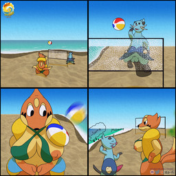 2_tails angry animal_genitalia arm_fin artpack ball balls beach beach_ball bikini bikini_bottom bikini_top black_border border clothing dialogue dipstick_tail discord_logo duo erection female fin genitals gloves_(marking) inflatable ko-fi_logo male markings multi_tail net nipple_slip nipples open_mouth penetration penis sand seashell sheath shell snaggle_tooth sport spots swimwear tail tail_markings tapering_penis text twitter_logo two-piece_swimsuit vaginal vaginal_penetration volleyball volleyball_net vulva water velvet706 discord_(app) ko-fi nintendo pokemon twitter dewott floatzel generation_4_pokemon generation_5_pokemon pokemon_(species) 1:1 absurd_res comic digital_media_(artwork) english_text hi_res watermark