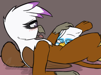 blush breath cunnilingus dominant dominant_female duo female feral holding_head male male/female oral sex vaginal sombird mythology avian gryphon mythological_avian mythological_creature animated hi_res