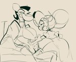 anthro bedroom_eyes clothing dress duo female fur looking_at_another male male/female narrowed_eyes seductive smile suggestive jdwalkrat activision crash_bandicoot_(series) coco_bandicoot pinstripe_potoroo bandicoot macropod mammal marsupial potoroo